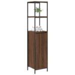 Meuble de salle de bain avec étagères chêne marron 36x35x165 cm – Image 2