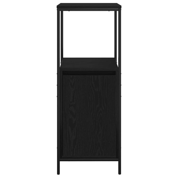 Meuble de salle de bain avec étagères chêne noir 36x35x95 cm – Image 4