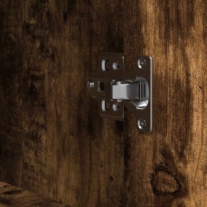 Meuble de salle de bain avec étagères chêne fumé 36x35x95 cm – Image 10