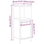 Meuble de salle de bain avec étagères chêne fumé 36x35x95 cm – Image 12