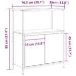 Meuble de salle de bain avec étagères chêne noir 76,5x35x95 cm – Image 11