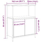 Meuble de salle de bain avec étagères sonoma gris 76,5x35x95 cm – Image 11