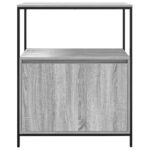 Meuble de salle de bain avec étagères sonoma gris 76,5x35x95 cm – Image 4