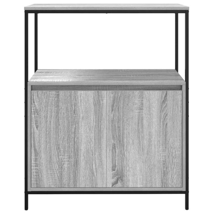Meuble de salle de bain avec étagères sonoma gris 76,5x35x95 cm – Image 4