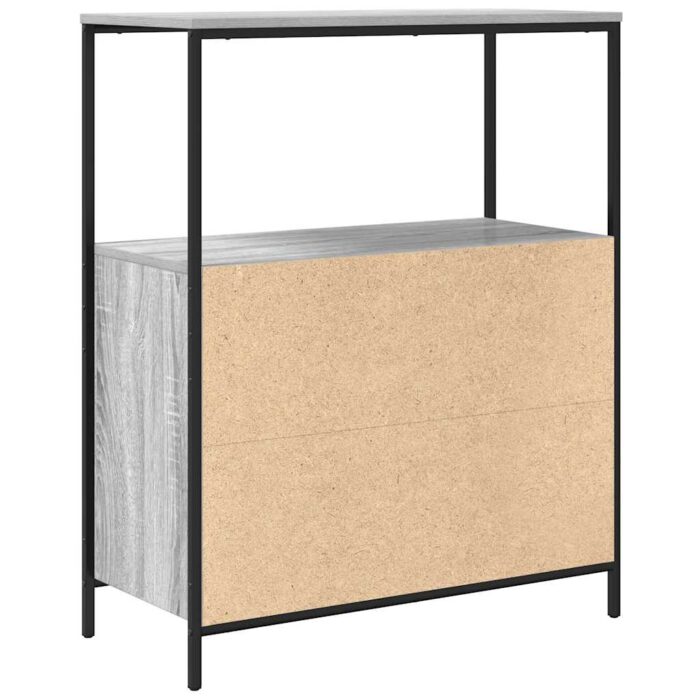 Meuble de salle de bain avec étagères sonoma gris 76,5x35x95 cm – Image 6