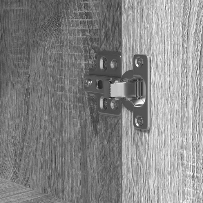 Meuble de salle de bain avec étagères sonoma gris 76,5x35x95 cm – Image 9