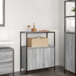 Meuble de salle de bain avec étagères sonoma gris 76,5x35x95 cm