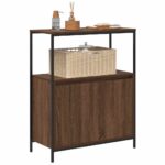 Meuble de salle de bain avec étagères chêne marron 76,5x35x95cm – Image 2