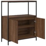 Meuble de salle de bain avec étagères chêne marron 76,5x35x95cm – Image 3