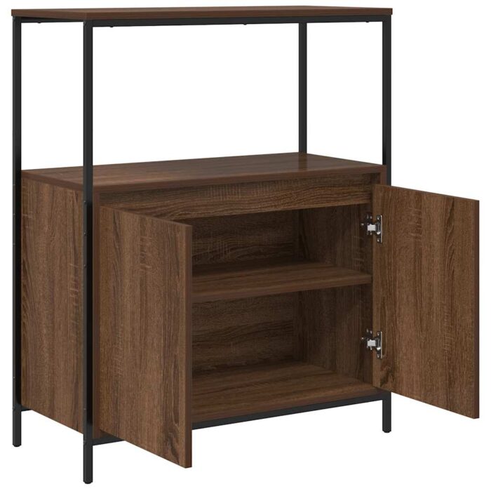Meuble de salle de bain avec étagères chêne marron 76,5x35x95cm – Image 3