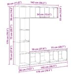 Bibliothèques 3 pcs vieux bois bois d'ingénierie – Image 11