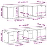 Bibliothèques 3 pcs vieux bois bois d'ingénierie – Image 12