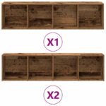 Bibliothèques 3 pcs vieux bois bois d'ingénierie – Image 3