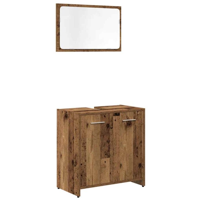 Ensemble de meubles salle de bain 3 pcs bois d'ingénierie – Image 2
