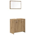 Ensemble de meubles salle de bain 3 pcs bois d'ingénierie – Image 2