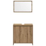 Ensemble de meubles salle de bain 3 pcs bois d'ingénierie – Image 4