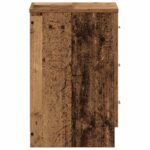 Table de chevet vieux bois 38x35x55 cm bois d'ingénierie – Image 5