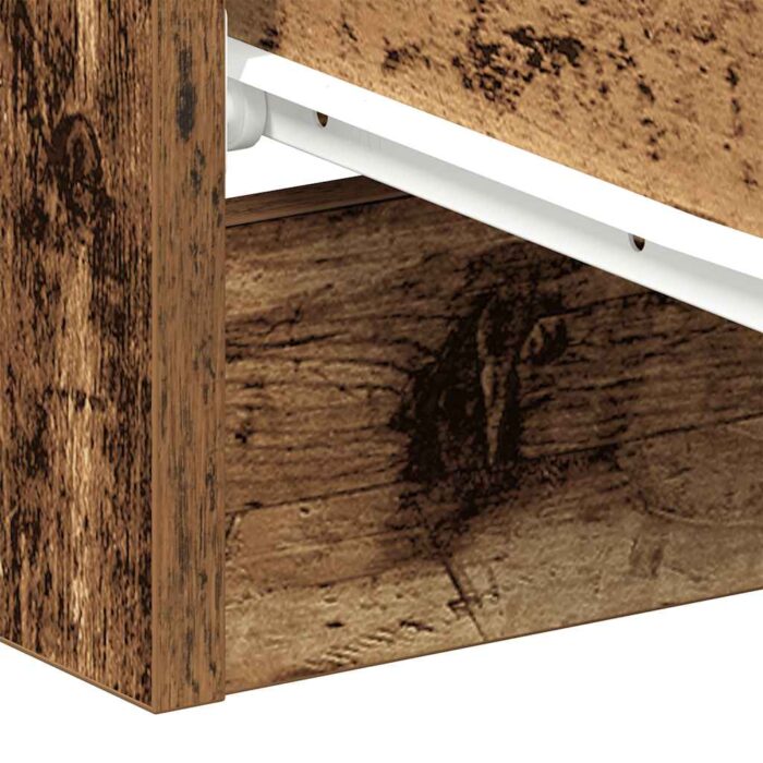 Table de chevet vieux bois 38x35x55 cm bois d'ingénierie – Image 8