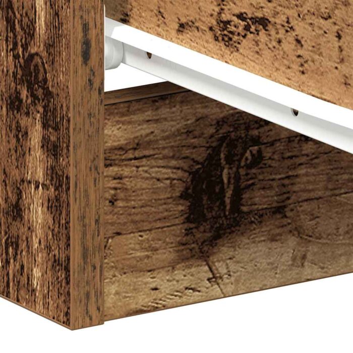 Tables de chevet 2 pcs vieux bois 38x35x55 cm bois d'ingénierie – Image 9