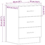 Tables de chevet 2 pcs chêne artisanal 38x35x55 cm – Image 11