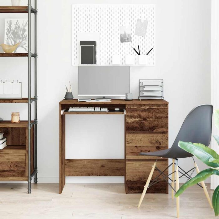 Bureau vieux bois 90x45x76 cm bois d'ingénierie – Image 2