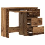 Bureau vieux bois 90x45x76 cm bois d'ingénierie – Image 3