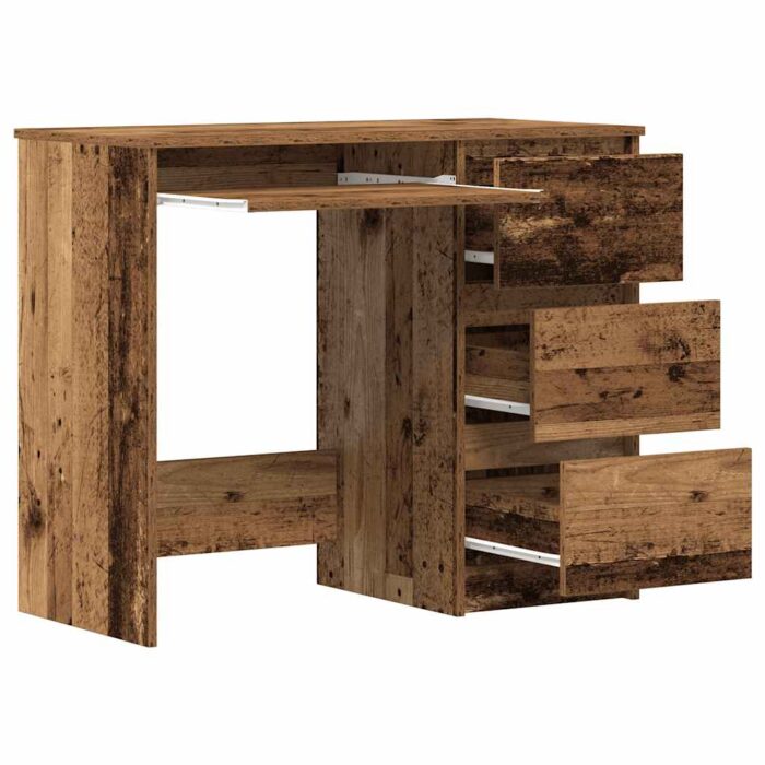 Bureau vieux bois 90x45x76 cm bois d'ingénierie – Image 3
