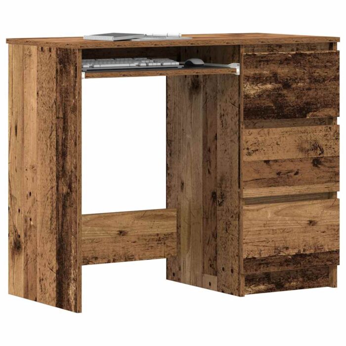 Bureau vieux bois 90x45x76 cm bois d'ingénierie – Image 1