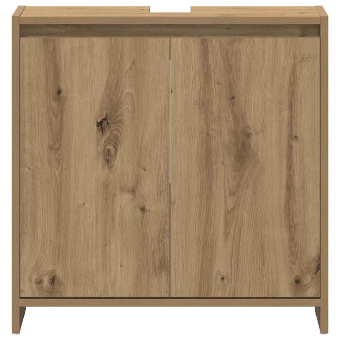 Armoire lavabo de salle de bain chêne artisanal 60x33x60 cm – Image 3
