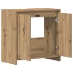 Armoire lavabo de salle de bain chêne artisanal 60x33x60 cm – Image 4