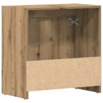 Armoire lavabo de salle de bain chêne artisanal 60x33x60 cm – Image 6