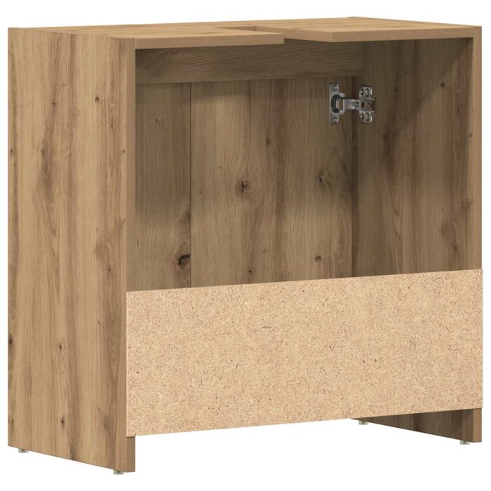 Armoire lavabo de salle de bain chêne artisanal 60x33x60 cm – Image 6