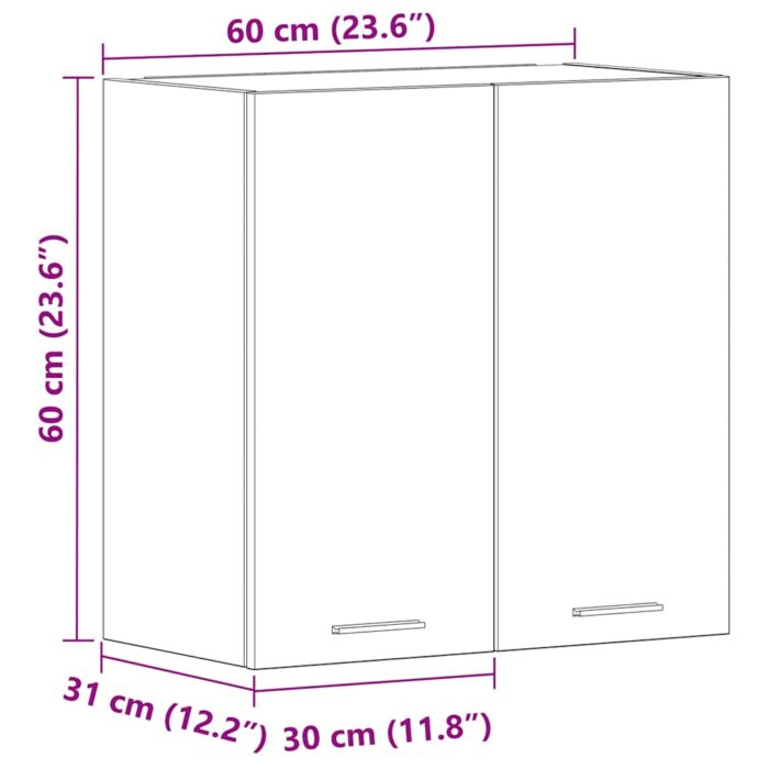 Armoire murale de cuisine chêne artisanal 60x31x60 cm – Image 10