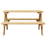 Table avec bancs pour enfants IRUN 90x79,5x50 cm bois massif – Image 2