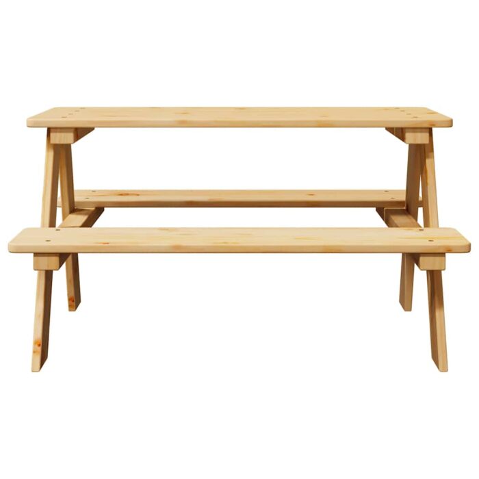 Table avec bancs pour enfants IRUN 90x79,5x50 cm bois massif – Image 2