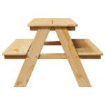 Table avec bancs pour enfants IRUN 90x79,5x50 cm bois massif – Image 3