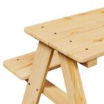 Table avec bancs pour enfants IRUN 90x79,5x50 cm bois massif – Image 5
