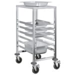 Chariot à plateaux 6 bacs GN 39x55x87 cm acier inoxydable – Image 2