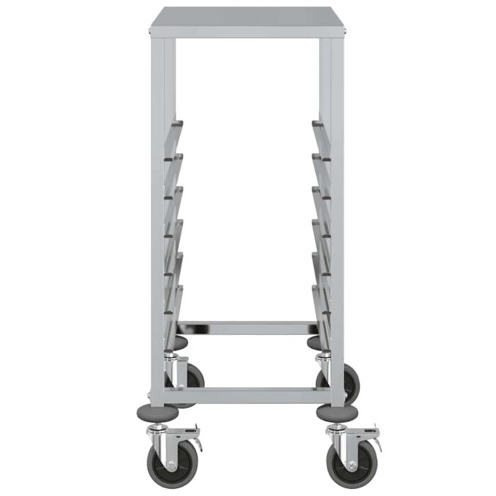 Chariot à plateaux 6 bacs GN 39x55x87 cm acier inoxydable – Image 3