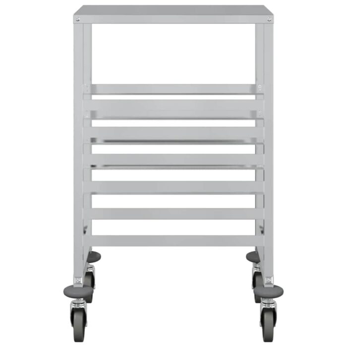 Chariot à plateaux 6 bacs GN 39x55x87 cm acier inoxydable – Image 4