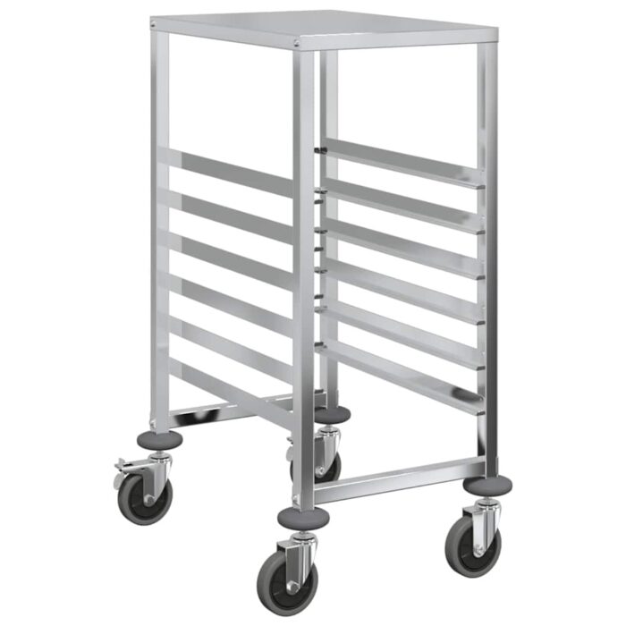 Chariot à plateaux 6 bacs GN 39x55x87 cm acier inoxydable – Image 5