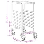 Chariot à plateaux 6 bacs GN 39x55x87 cm acier inoxydable – Image 8