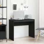 Bureau chêne noir 90x40x72 cm bois d'ingénierie