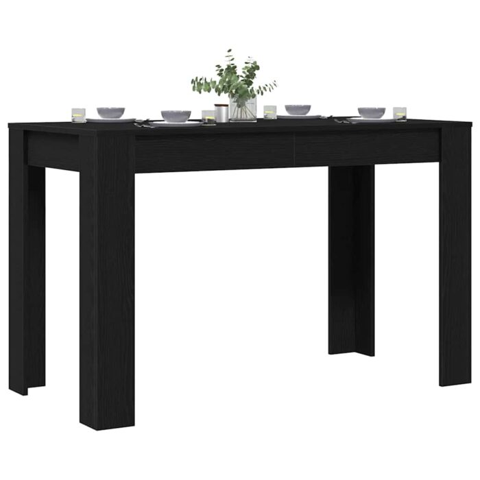 Table à dîner chêne noir 120x60x76 cm bois d'ingénierie – Image 2