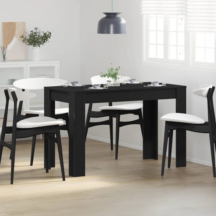 Table à dîner chêne noir 120x60x76 cm bois d'ingénierie – Image 1