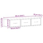 Armoire murale chêne noir 88x26x18,5 cm bois d'ingénierie – Image 9