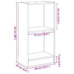 Bibliothèque chêne noir 40x24x76 cm bois d'ingénierie – Image 8