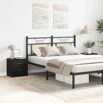 Tables de chevet 2pcs chêne noir 40x30x40cm bois d'ingénierie