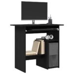 Bureau chêne noir 80x45x74 cm bois d'ingénierie – Image 2