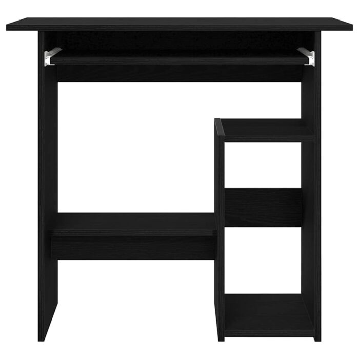 Bureau chêne noir 80x45x74 cm bois d'ingénierie – Image 4
